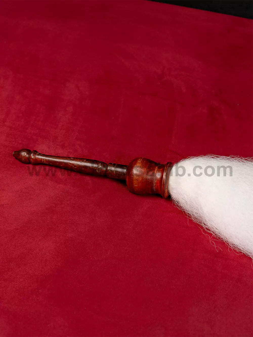 Royal & Premium Wooden Handle Chaur Sahib With Nylon White Hair - Image 2