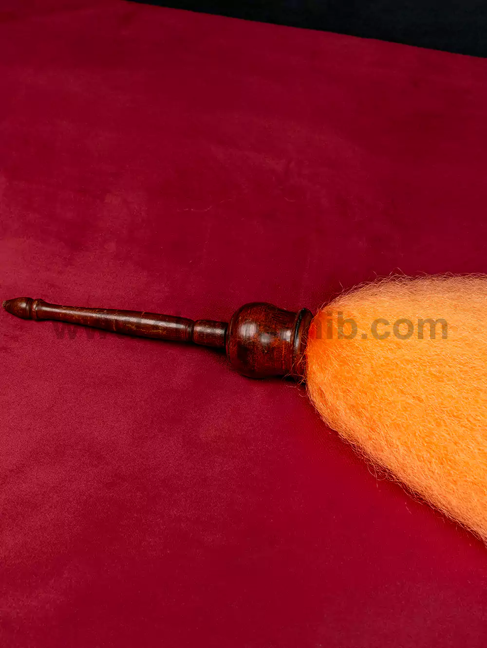 Royal & Premium Wooden Handle Chaur Sahib With Orange Nylon Hair - Image 3