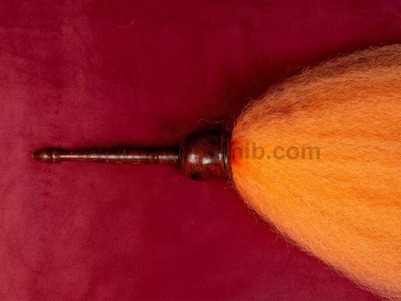 Royal & Premium Wooden Handle Chaur Sahib With Orange Nylon Hair - Image 4